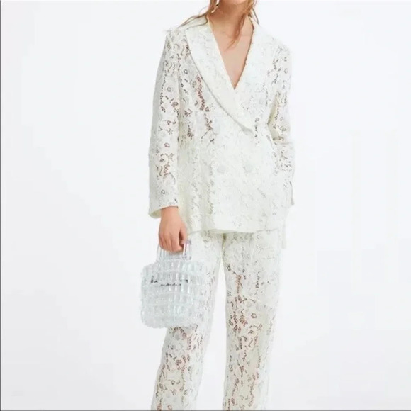 Zara lace pant suit white - Picture 1 of 7